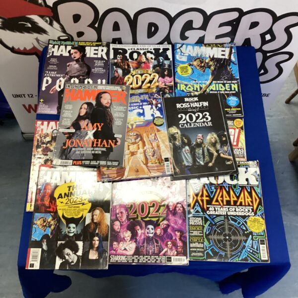 Bundle of vintage Metal Hammer and classic rock magazines.