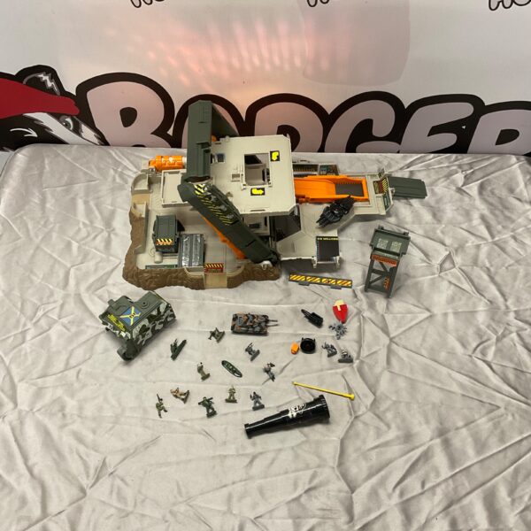 Vintage Micro Machines military base playset with figures.