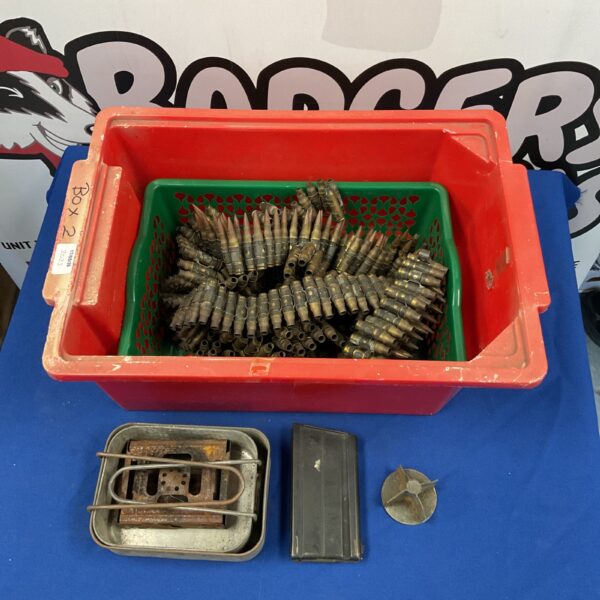 Lot of military bullets and magazines for collectors.