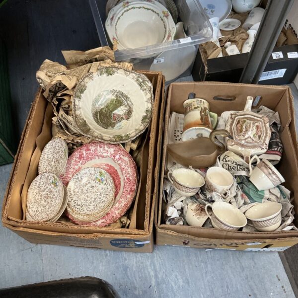 Mixed china lot featuring Royal Doulton Fabian Jug and vintage porcelain.