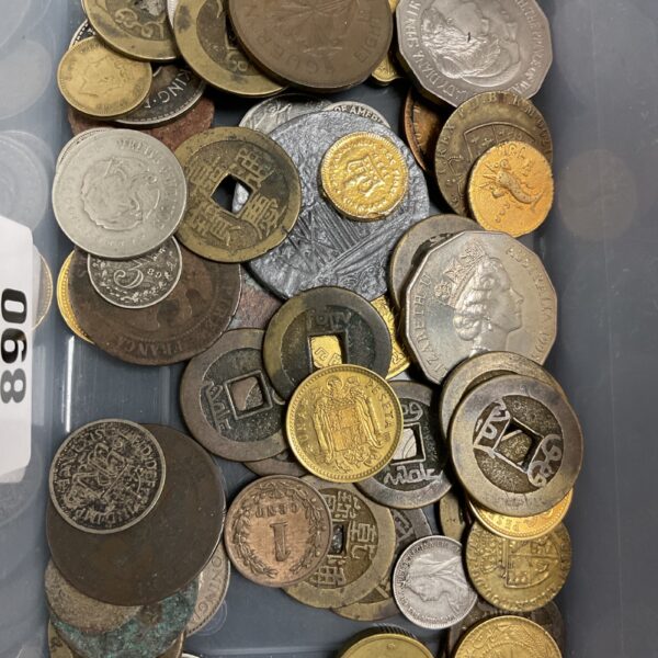 Mixed lot of antique silver and copper coins for collectors.