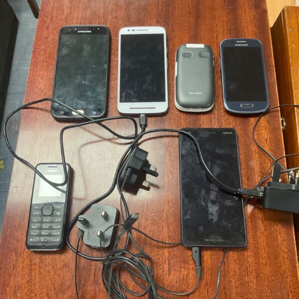 Mobile phone bundle including Samsung and Nokia phones.