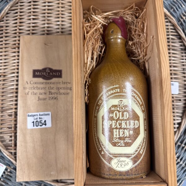 Vintage Morland Old Speckled Hen commemorative ale bottle from 1996.