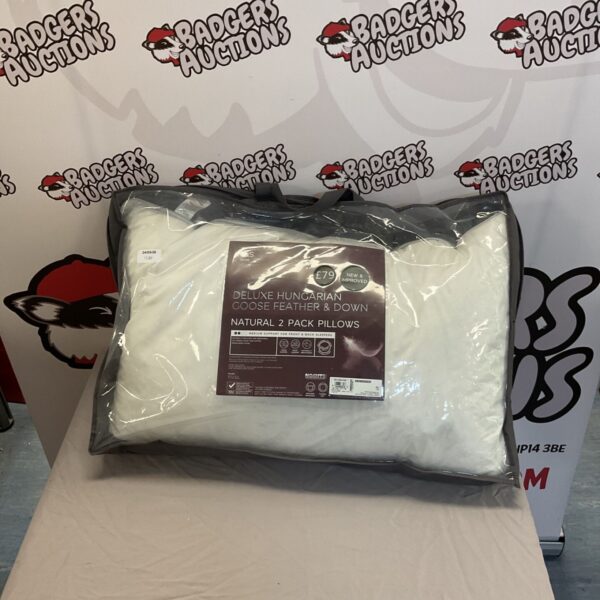 M&S Hungarian goose feather pillow, model 892663, in used condition.
