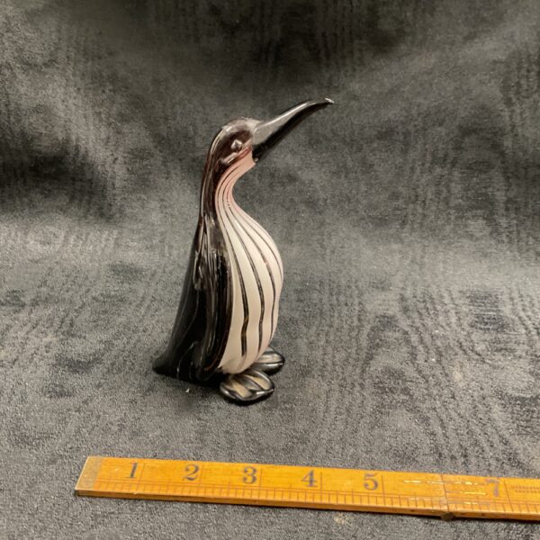 Vintage Murano glass penguin sculpture, a beautiful art glass collectible.