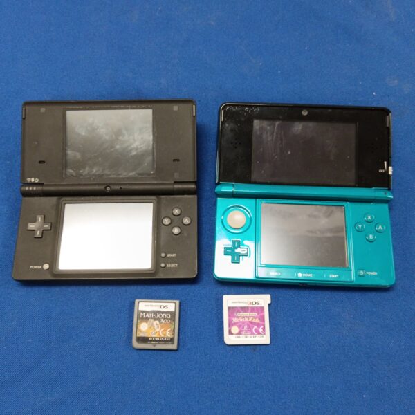 Front view of a used Nintendo 3DS handheld gaming console.