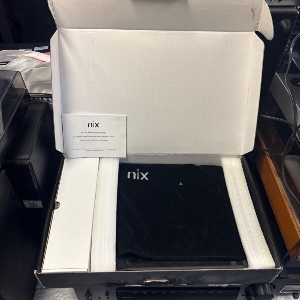Nix 12” digital picture frame in its original packaging.