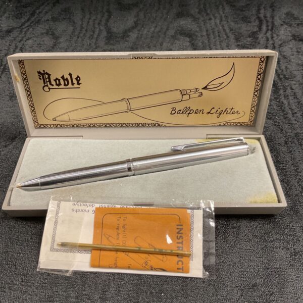 Vintage Noble ballpen lighter in original box, collectible item.