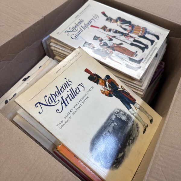Stack of Osprey Men at Arms books, including Napoleon titles.