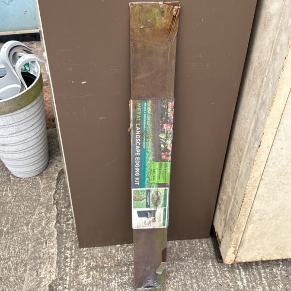 Panacer metal landscape edging kit showing damaged packaging.