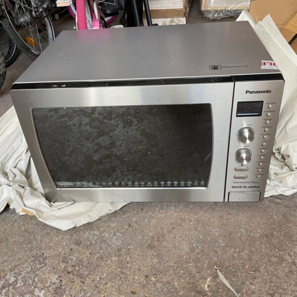 Vintage Panasonic Dimension 4 industrial microwave oven, stainless steel.