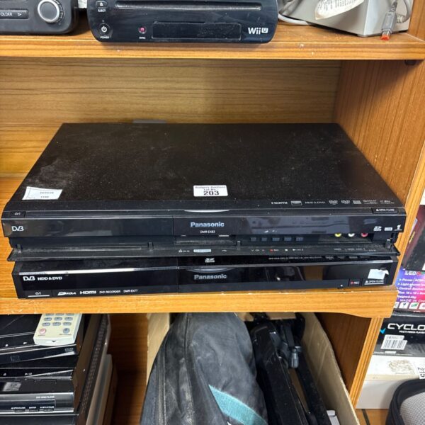 Panasonic DMR-EX83 DVD recorder silver front view.