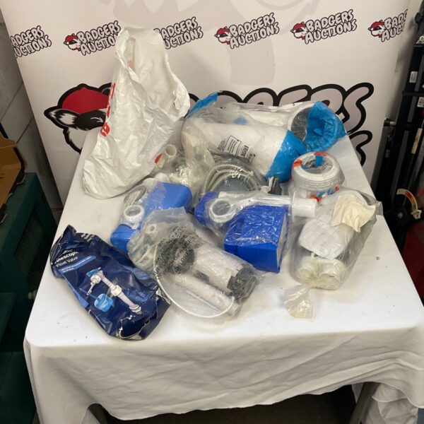 Assorted plumbers parts and accessories job lot for DIY projects.