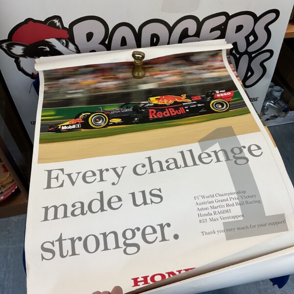 Red Bull Racing poster featuring Max Verstappen’s Formula 1 car.