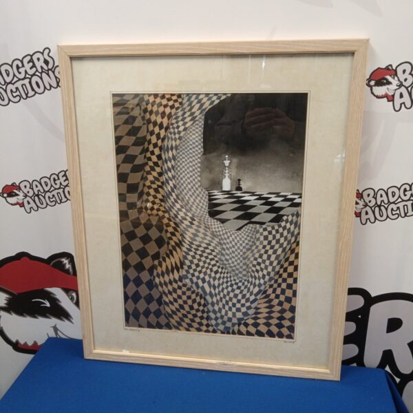 Signed Ron Wood watercolour study of 'The White King' chess piece.