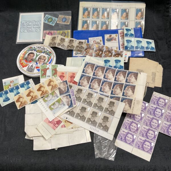 Collection of unused Royal Mail postage stamps including Churchill issues.