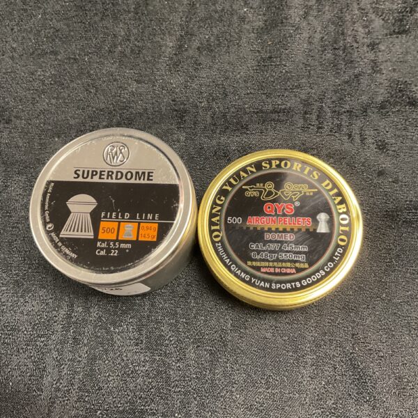 RWS Superdome airgun pellets tin, .22 calibre, unopened.