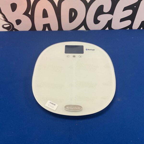 Salter Bluetooth Smart Scale, top-down view of the circular device.
