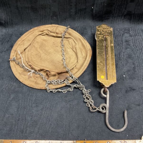 Vintage Salter No1a military scales with canvas bag.
