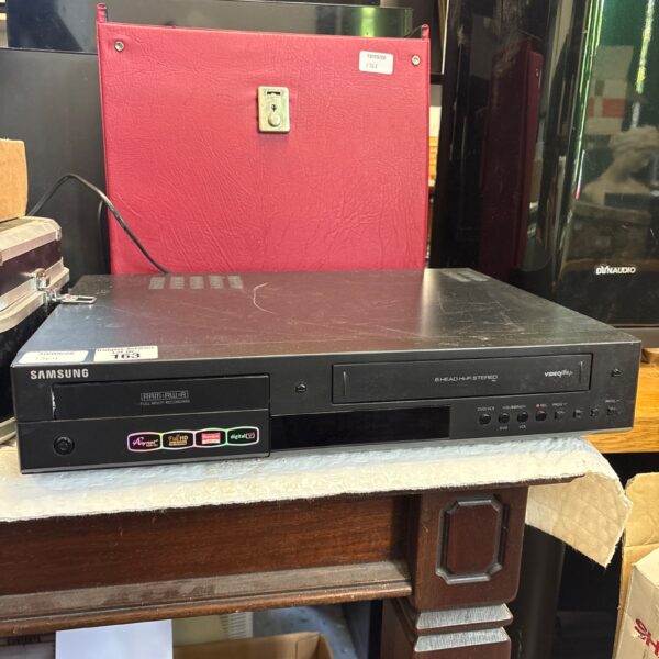 Samsung DVD VCR combo unit, retro home entertainment device.