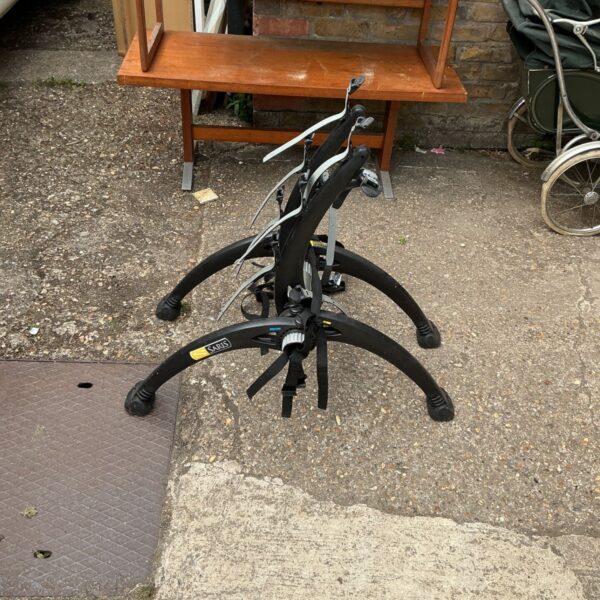 Black Saris bike rack for rear vehicle mounting.
