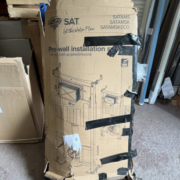 Sat prewall toilet cistern kit in original packaging.