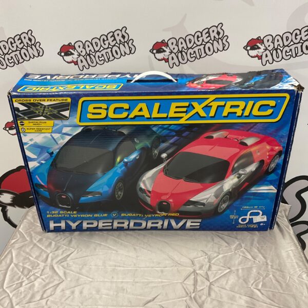 Scalextric Hyperdrive Bugatti Veyron racing set in box.