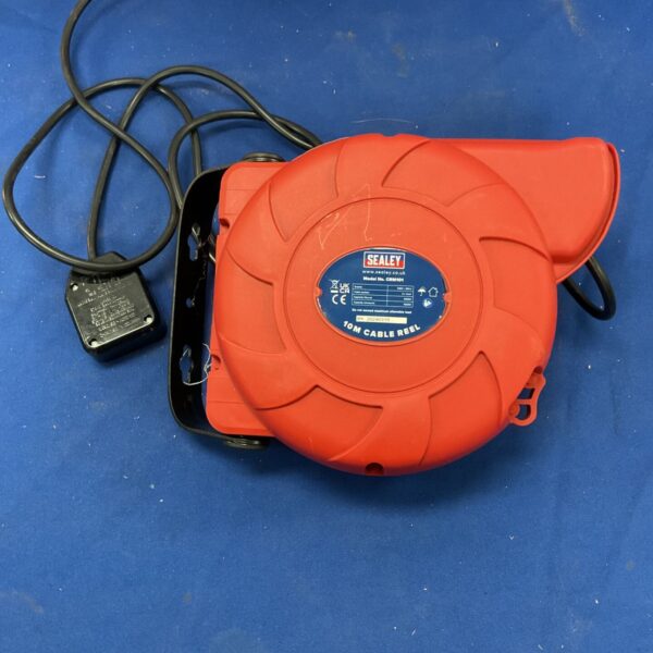Sealey CRM10 retractable cable reel for workshop use.