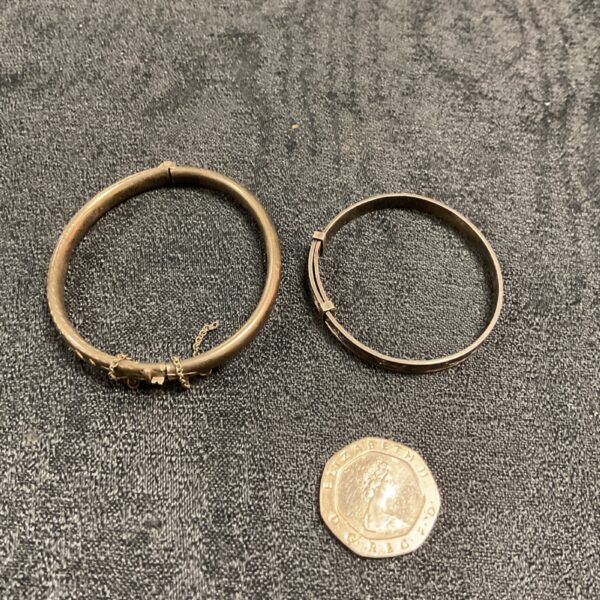 Pair of vintage silver christening bracelets, 925 sterling silver.