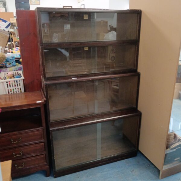 Vintage Simplex sectional bookcase with glass fronts.