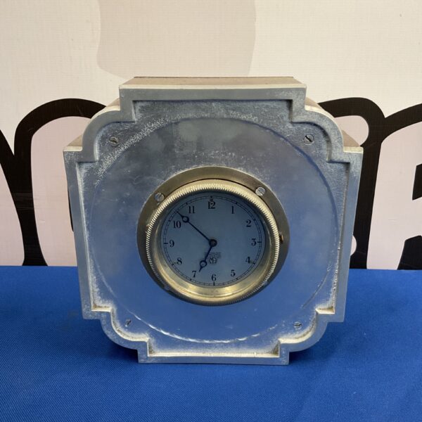 Vintage Smiths Art Deco mantle clock with a silvered case.