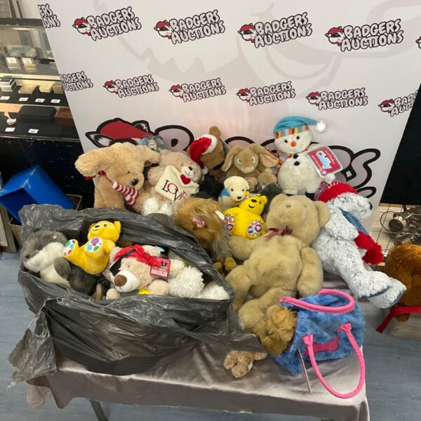 Large lot of assorted vintage and modern soft toys and stuffed animals.
