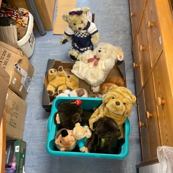 Vintage soft toy collection featuring a Millennium 2000 Wendy bear.