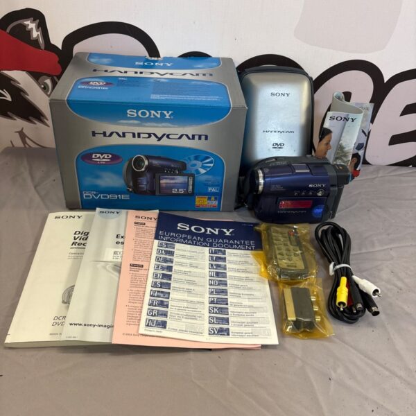 Boxed Sony Handycam DCR-DVD9 1E digital video recorder, vintage camcorder.