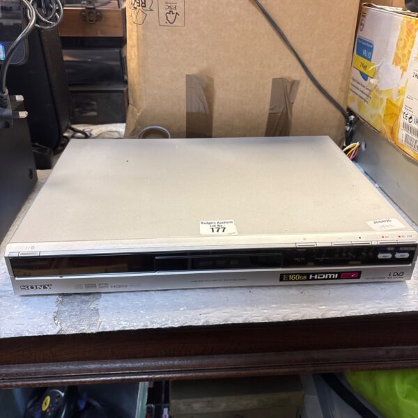 Silver Sony HXD860 DVD recorder front view.