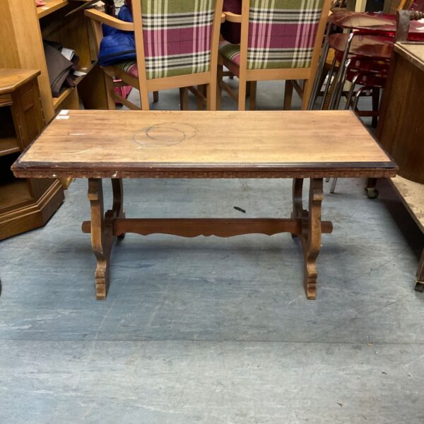 Vintage Spanish Catalan refectory table with trestle base.