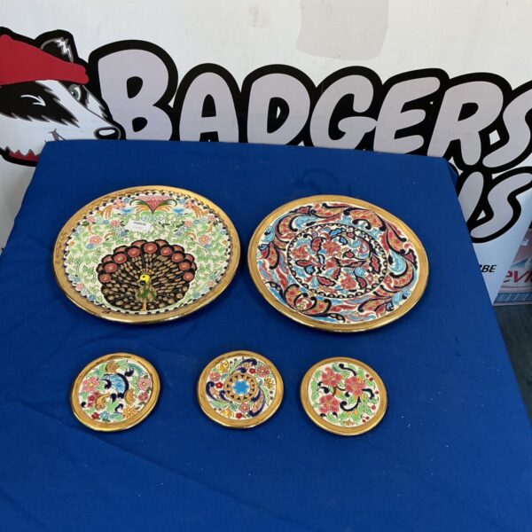 Vibrant Spanish porcelain plate with detailed floral design.