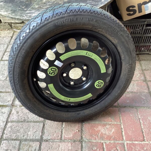 Continental T155/70 R 17 spare wheel for car emergencies.