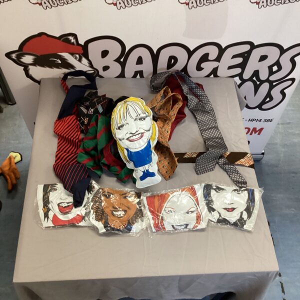 Mixed lot of Spice Girls inflatables and vintage silk toys.