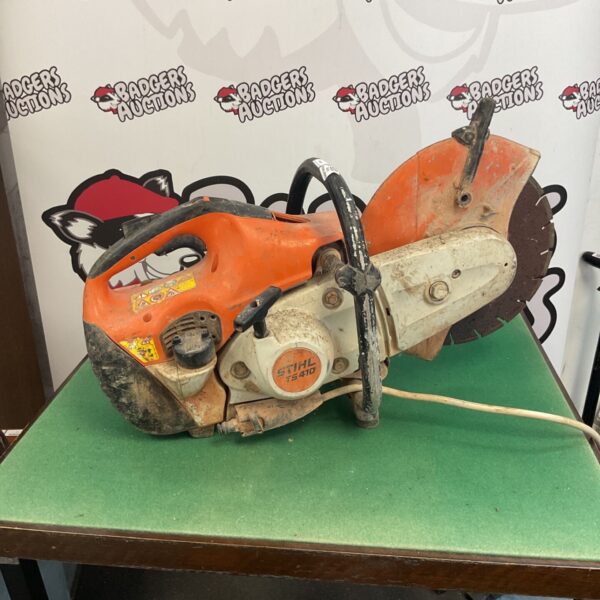 STIHL TS 410 petrol cut-off saw in used condition.