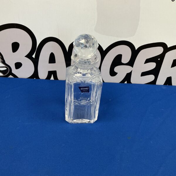 Elegant Stuart Crystal decanter with intricate cut glass design.