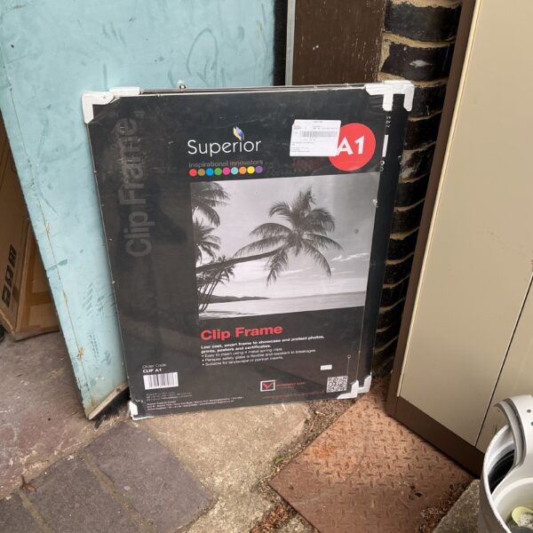 Lot of three Superior A1 clip frames for displaying posters and artwork.