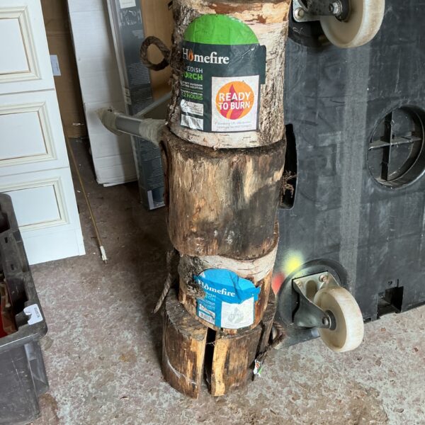 Rustic Swedish torch for garden heating and outdoor ambiance.