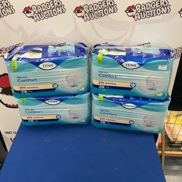 Unopened lot of Tena ProSkin Comfort Normal Absorption Pads for incontinence.