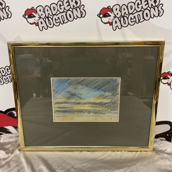 Thomas John Coates pastel landscape painting with coastal view.