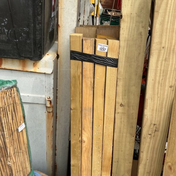 Three bundles of 3’6” timber ready for construction or DIY projects.