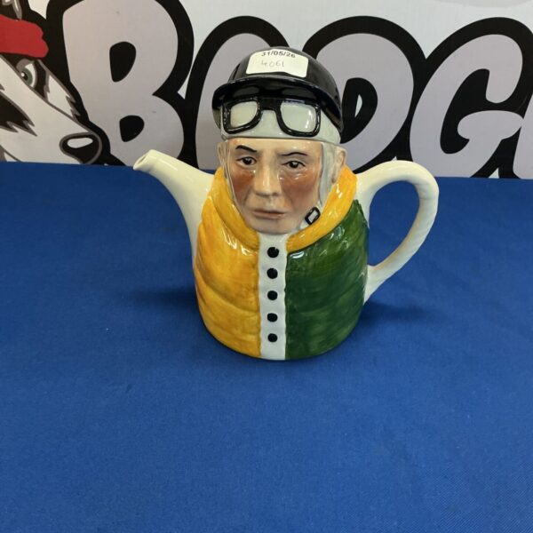 Vintage Toby Wood jockey teapot, model 305/26, collectible ceramic.