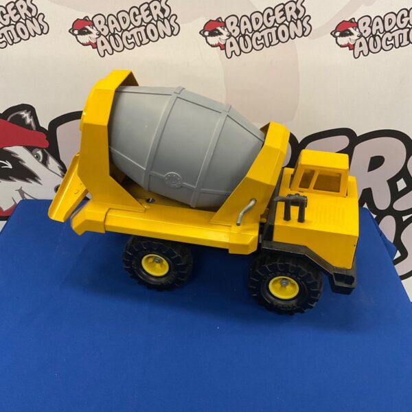 Yellow Tonka cement mixer vintage construction toy truck.