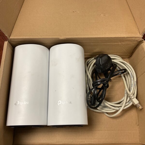 TP-Link Deco X20 wireless mesh system unit with power cable.