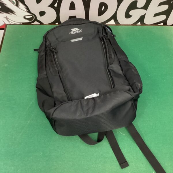 Front view of a used Trespass rucksack, ideal for outdoor activities.